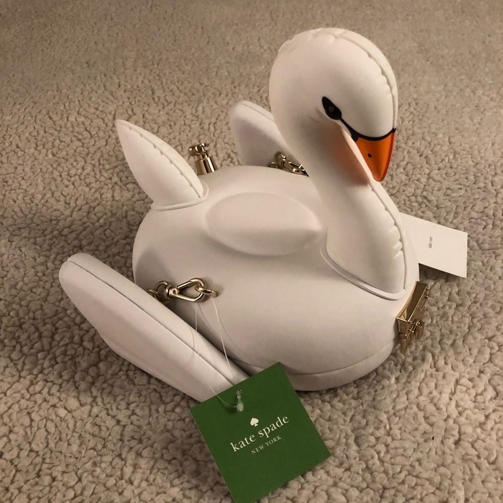 KATE SPADE Checking In 3D Swan Pool Float Bag - Picture 4 of 8